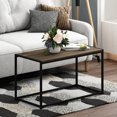 thumbnail image 2 of Furinno Camnus Coffee Table, Metal Frame Rustic Brown Coffee Table, Rectangular Wide Side Table, Easy Assembly, for Living Room, Bedroom, Home Office, Brown Walnut, 2 of 5