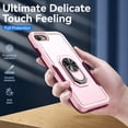 thumbnail image 6 of iPhone 7 Plus Case, iPhone 8 Plus Case, 360 ?Rotate Ring Stand Rugged Lightweight Slim Impact-Resistant Full Body Shockproof Protective Bumper Case For iPhone 8 Plus/7 Plus,Pink + Rose, 6 of 8