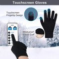 thumbnail image 4 of Bodychum 3 Pcs Winter Beanie Hat Scarf Gloves Set for Men Women, Thick Warm Cap Neck Scarf Touchscreen Gloves Fleece Lined Knitted Skull Hat, Blue, Christmas Day Gift, 4 of 9