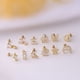 thumbnail image 1 of Pendientes de moda con forma de mariposa, corona, estrella y luna, con forma de hueso de oreja de circonita y varilla fina de acero de titanio de 20 g, 1 of 3