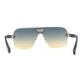 thumbnail image 4 of Urbane Slick Rimless Flat Top Racer Shield Baller Sunglasses Gold Black Green Yellow, 4 of 4