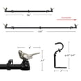 thumbnail image 4 of MERIVILLE 1" Single Curtain Rod Set, Adjustable 84–120 Inches, Bird Finials, Pewter, 4 of 5