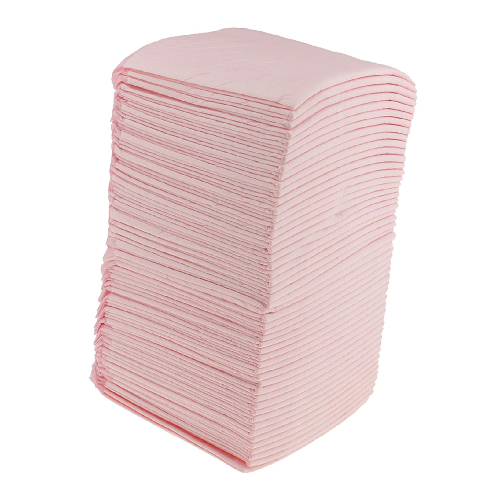 Wswqop 15 Pieces Disposable Waterproof Incontinence Bed Pads Mattress Absorbent Bedwetting - 45x33cm Pink