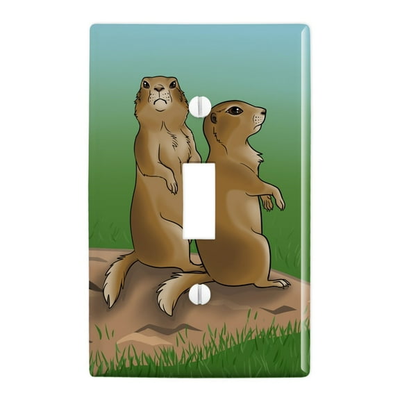 Pair of Prairie Dogs Plastic Wall Decor Toggle Light Switch Plate Cover