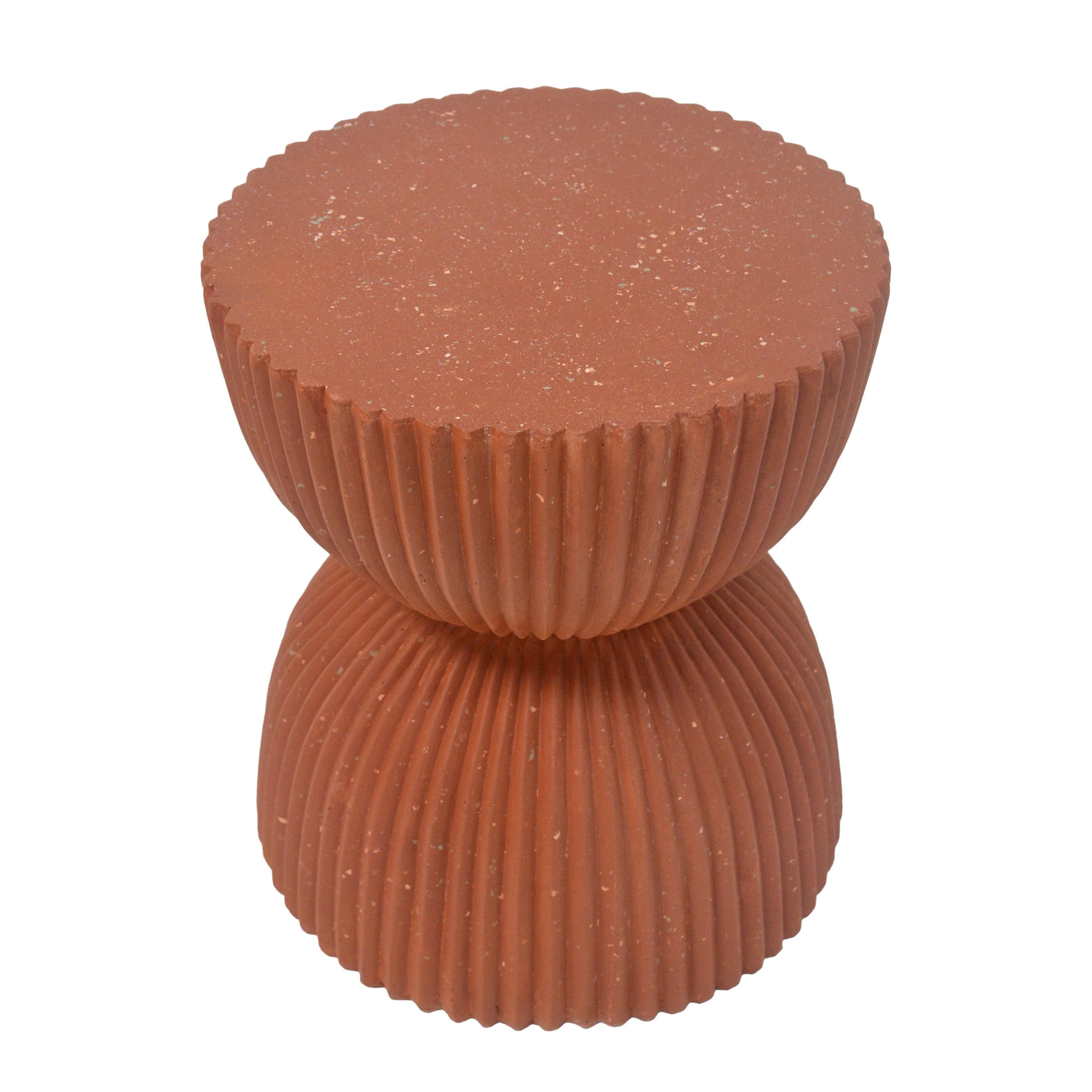 Christopher Knight Home 15.37" Modern Ribbed Hourglass MGO Side Table, Outdoor Indoor Use, Terracotta