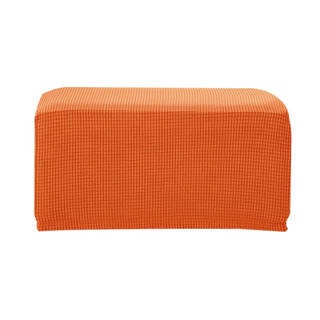 Foot Stool Change Storage Ottoman Padded Footrest Dressing Makeup Stool Seat Cover , Orange