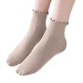 thumbnail image 4 of Ticikt Women's Soft Cotton Crew Socks, Neutral Tone Mid-Calf Socks for All Seasons,Khaki, 4 of 5
