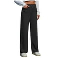 thumbnail image 2 of Womens High Waist Button Stretchy Work Pants Straight Leg Office Dress Pant Business Casual Trousers with Pocket, 2 of 5