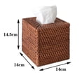thumbnail image 2 of Caja de pañuelos de ratán creativa Caja de pañuelos de escritorio de oficina de sala de estar hecha a mano estilo pastoral, 2 of 5