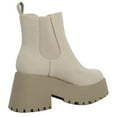 thumbnail image 3 of Soda Women's Chelsea Chunky Lug Sole Mid Heel Ankle Bootie Double Elastic , Stone, 7.5 M US, 3 of 5