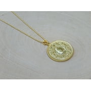 Gold Buddha Medallion Necklace 14k Gold Layering Necklace Spiritual Jewelry Gift