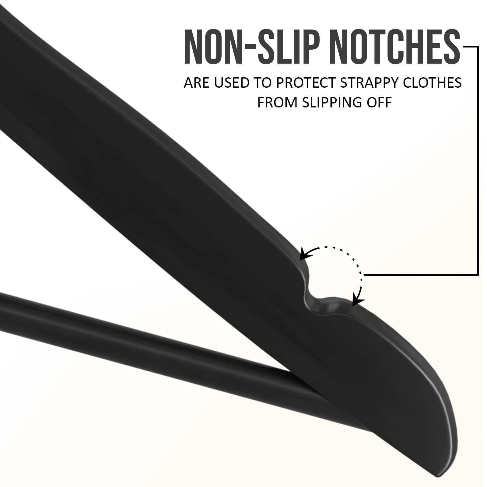 Utopia Home Premium Wooden Hangers 20 Pack - Durable & Slim Coat Hanger - Suit Hanger with 360-Degree Rotatable Hook - Wood Hangers with Shoulder Grooves (Black Color)