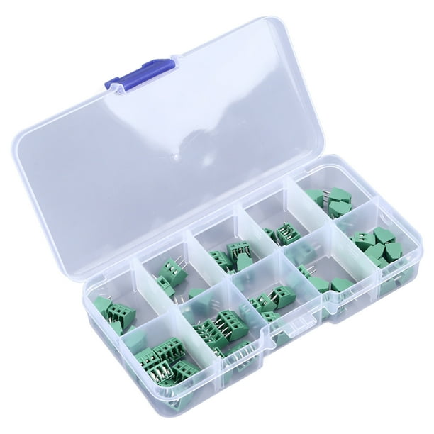 Kit Surtido De Bloques De Terminales, Conexión Estable De Bloque De Terminales De Tornillo Multiusos 50PCS 2P 3P 4P Para Proyectos Electrónicos