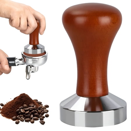 ACDANC 51Mm Espresso Tamper-Premium Barista Coffee Tamper Coffee Tamper Classic Series Stainless Steel Espresso Tamper Coffee Press Tool Tamper Espresso Handle,90X51Mm,Solid Wood,Stainless Steel