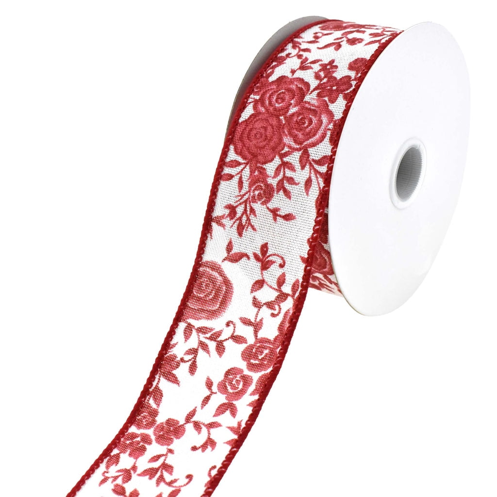 Ombre Elegant Roses Wired Ribbon, 1-1/2-Inch, 10-Yard - Red - Walmart.com