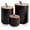12/30/48 oz/Black Stone, variant on Black Ceramic Canister Set with Bamboo Lid – 3-Piece Airtight Food Storage Jars for Kitchen Counter – Glossy Marble Design, Ideal for Flour, Sugar, Coffee, Tea, Spice – Small, Medium, Large