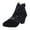Black, variant on Womens Ankle Boots Lace Mesh Closed Toe Block Heel Sandals Party Wedding Casual Footwear
