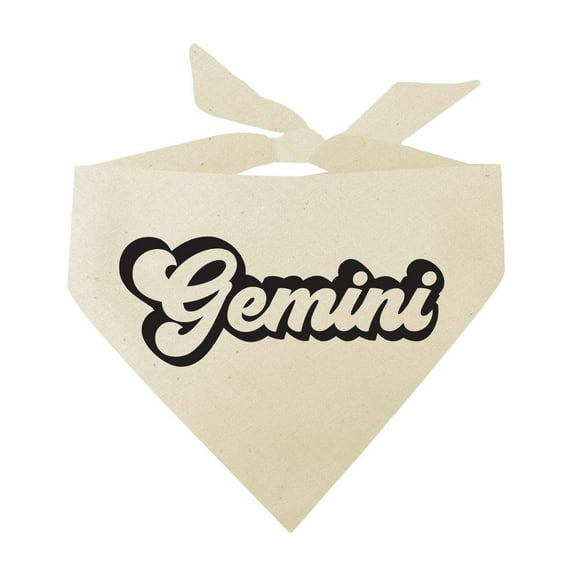 Gemini Zodiac Retro Style Horoscope Triangle Dog Bandana