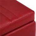 thumbnail image 4 of Simpli Home Monroe Faux Leather Storage Bench in Crimson Red, 4 of 7
