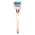 thumbnail image 3 of Solitaire Engagement Ring for Women - 1ct Simulated Turquoise in 14K Rose Gold Promise Ring, 3 of 5