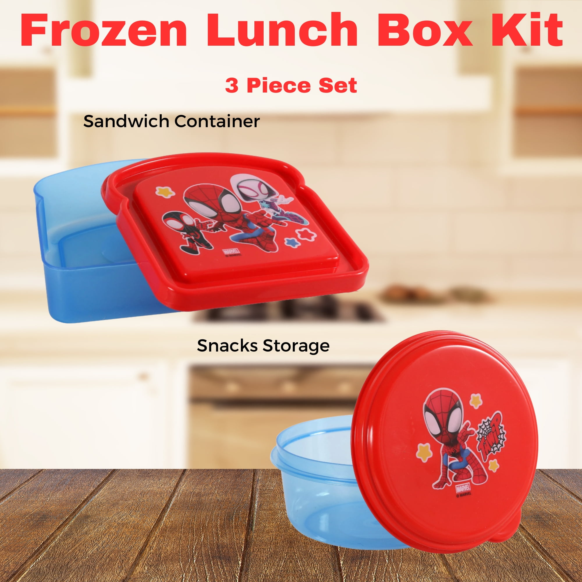 Disney Kids Bento Box Frozen Spider-man Food Storage Containers