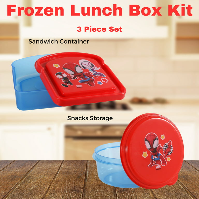 Spiderman Lunch Box Kit for Kids Includes Plastic Snacks Storage and  Sandwich Container BPA-Free, Dishwasher Safe Toddler-Friendly Lunch  Containers