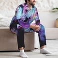 thumbnail image 7 of Fotbe Rainbow Spotted White Horse Pattern Long Sleeve Pajama Set for Men,Sleepwear Set,2-piece Loungewear Set,Soft PJs Comfy Nightwear with Pockets-XX-Large, 7 of 7