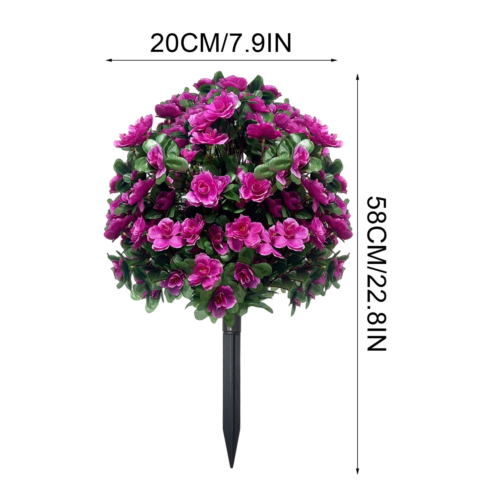 Outdoor Artificial Rhododendron Tree - Purple Fabric Flowers, Leaves, Metal Ground Stake, Scene Arrangement, Flower Tree, Weather-Resistant, for Garden, Yard, Patio, Outdoor Decoration, to Maintain
