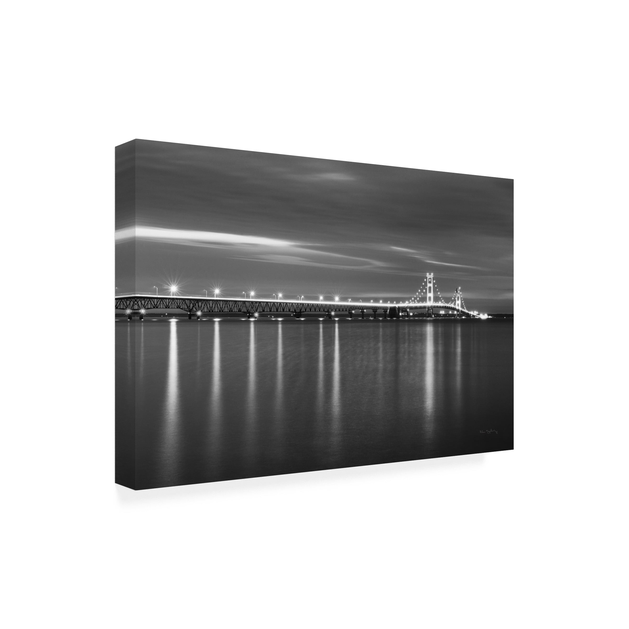 Alan Majchrowicz 'Mackinac Bridge BW' Canvas Art