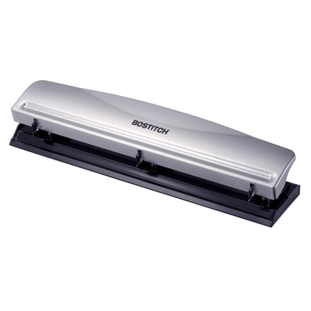 Bostitch Office 3 Hole Punch, Includes 12 Sheet Capacity, Silver