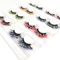 thumbnail image 2 of Women Beauty Eyelashes Messy Long False Eyelashes 25mm 3D Mink Lashes Luminous Q-15, 2 of 8