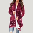 thumbnail image 1 of Pntutb Manteau d'Hiver pour Femmes Mode de Noël Imprimé Cardigan à Manches Longues, 1 of 6