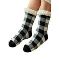 thumbnail image 2 of Winter Fuzzy Socks for Women Fleece-Lined Slipper Socks Fluffy Anti Slip Indoor Christmas Socks, 2 of 5