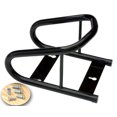 thumbnail image 1 of Tow Rax Motorcycle Wheel Chock SPWM Powder Coated; Black; Steel; Single; With Wood Surface Mounting Hardware; Fits Most Tire Size Up To 6-1/2 Inch Width, 1 of 4