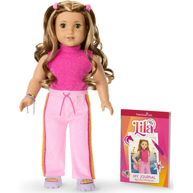 Muñeca y diario American Girl Lila de 18 pulgadas (Niña del año 2024)