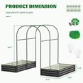 thumbnail image 4 of NAIZEA 3 in 1 Galvanized Raised Garden Bed with 85in Tall Arch Trellis for Climbing Vine Herbs Vegetables Flowers, Metal Raised Garden Bed Kit with Trellis, Plant Ties, Climbing Supporting Netting, 4 of 6
