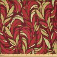 thumbnail image 2 of Ambesonne Leaves Fabric by the Yard Microfiber, Colored Foliage Pattern, 3 Yards, Vermilion Ruby Beige, 2 of 2