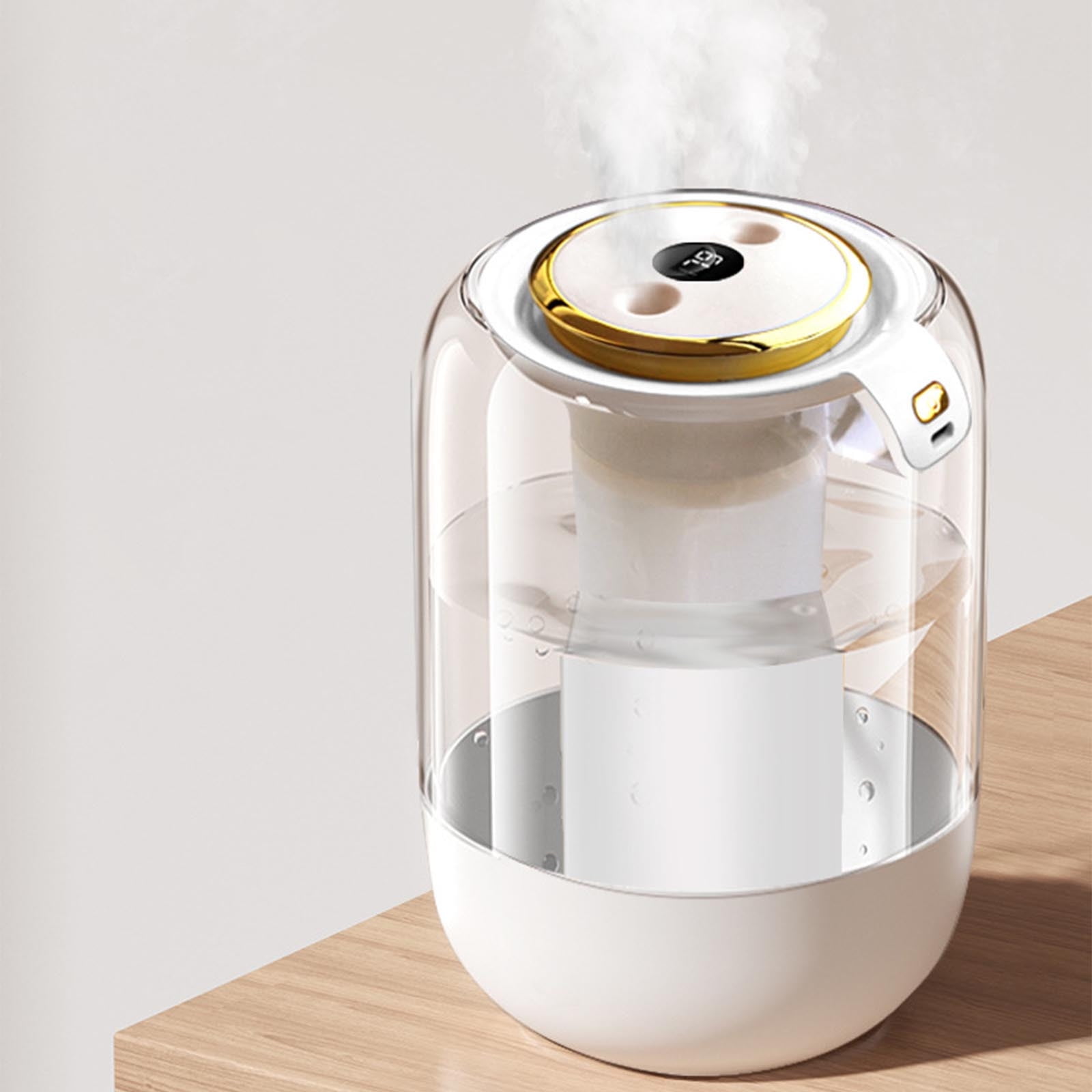 2L Cool Mist Humidifier USB, Large Capacity Quiet Bedroom Humidifier with Night Light Digital Display Timer, for Home Office Sleep Air Moisturizing