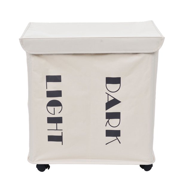 Laundry Hamper Sorter with Wheels, Two Lattice Large Capacity