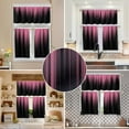 thumbnail image 5 of Pink and Black Kitchen Curtains Valance and Tiers Set 3 Piece Ombre Abstract Striped Girls Women Art Fun Small Short Home Living Room Bedroom Bathroom Window Curtains 52x18 inch + 26x36 inch*2, 5 of 6