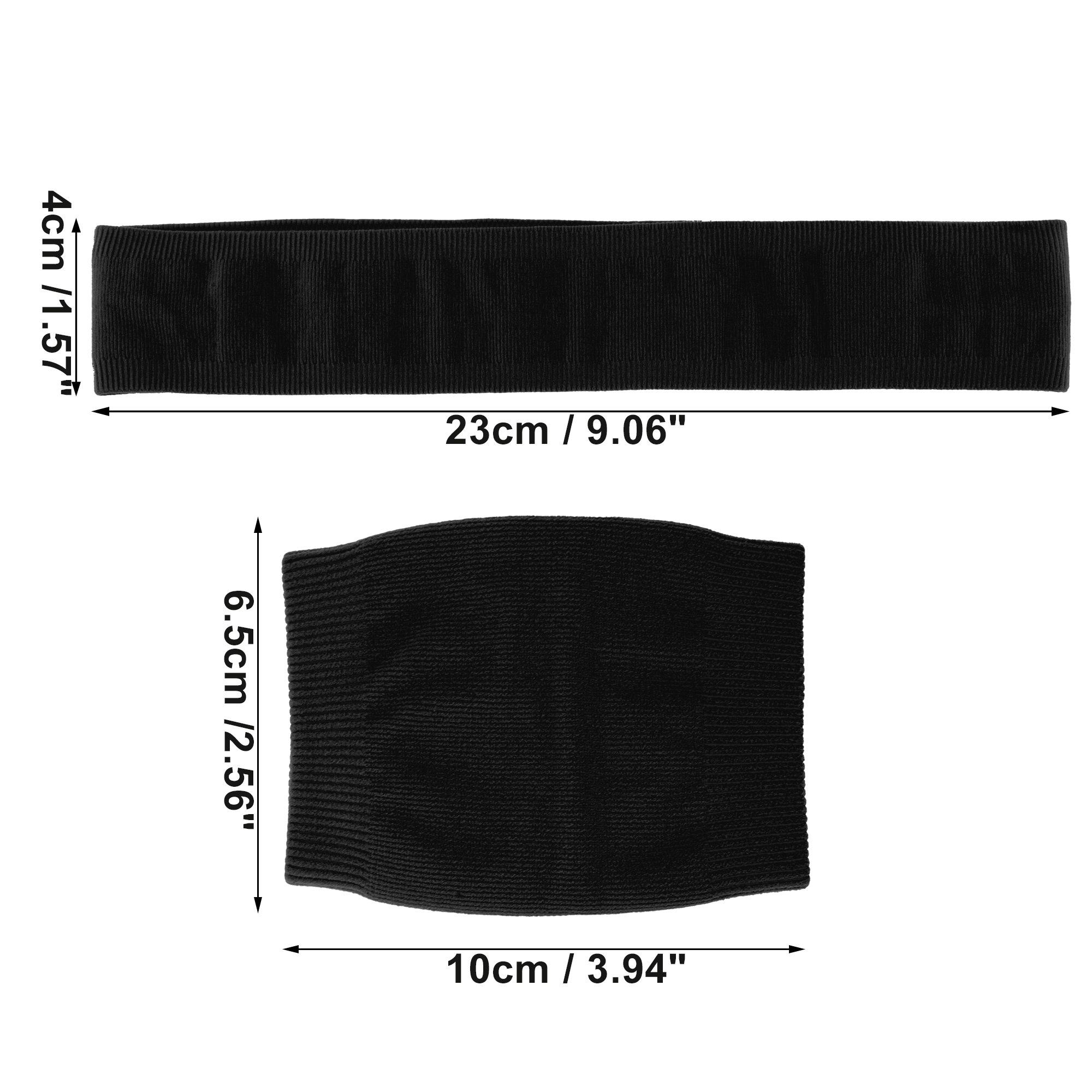 Unique Bargains 3Pcs Breathable Headband with Wristband Sweat Headband Black