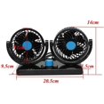 thumbnail image 2 of Ventilador de doble cabezal, rotación de 360°, ajustable, para automóvil, silencioso, 2 velocidades, 12 V, para tablero, eléctrico, para aire acondicionado, circulación de aire en verano, 2 of 5