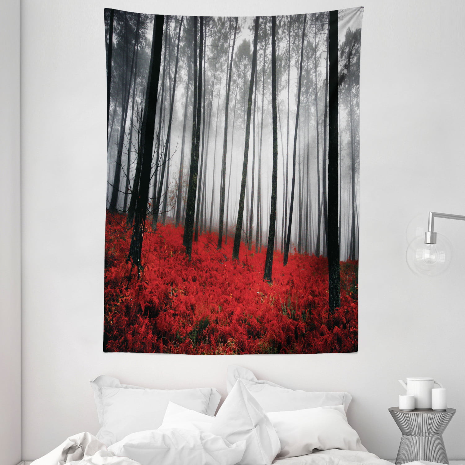 Thick fog over the forest Tapestry Wall Hanging Living Room Bedroom Dorm Decor 