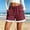 Wine women plus size shorts with pockets a1, variant on Cagogo Women Plus Size Elastic Waist Shorts with Pockets Casual Loose Beach Vacation Lounge Trousers Summer Travel Denim Shorts, Gray 2XL