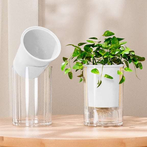 TONGYIJIA Self Watering Planter, Automatic Suction Flower Pot, Plastic Hydroponic Vase For Succulents and Green Plants, For Desktop, Window Sill, Home Garden