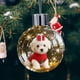 thumbnail image 5 of Bola Decorativa Adorno navideño de cristal con forma de perro en la nieve, ideal para decorar el árbol de Navidad (1 unidad). Rkxzt, 5 of 9