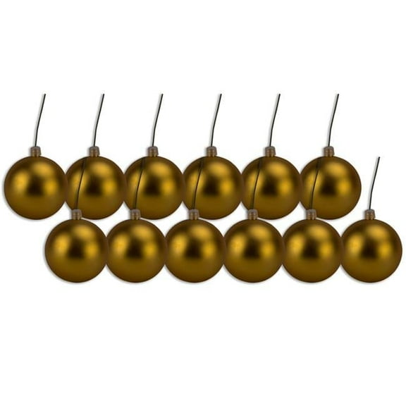 Queens of Christmas ORN-BLKM-100-GO-12PK 4 in. Matte Ball Ornament with Wire, Gold - Pack of 12