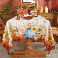 thumbnail image 2 of Fall Thanksgiving Tablecloth, Pumpkin Buffalo Plaid Thanksgiving Table Cloth Rectangle 60 x 84 for Farmhouse Decor,Perfect for Kitchen Dinner, Restaurant,Outdoor Holiday Picnic Table Cover, 2 of 6