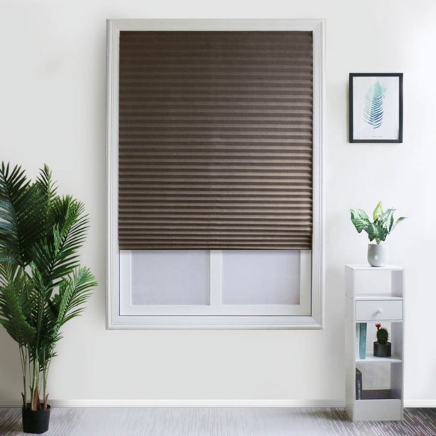 Persianas temporales, persianas plisadas verticales, sin perforaciones, autoadhesivas, fáciles de instalar, se adaptan a persianas enrollables para baño, cocina, sala de estar, oficina y ventana.