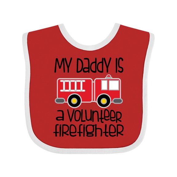 Inktastic Volunteer Firefighter Daddy Boys or Girls Baby Bib